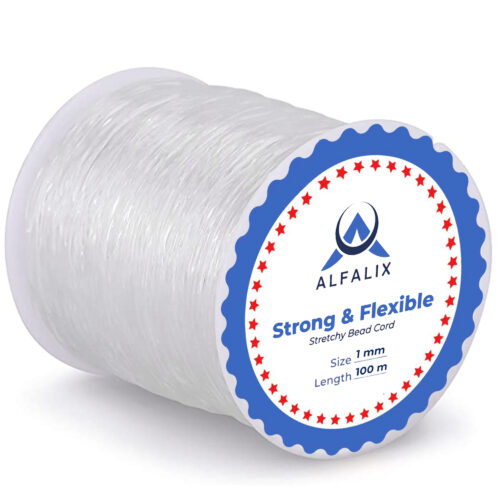 ALFALIX Clear Elastic String for Bracelet Making - Strong & Stretchy Bead  String Elastic Thread for Jewelry, Beading & DIY Projects (1mmx100m-1Pcs) -  Alfalix