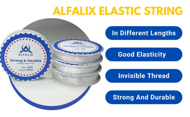 ALFALIX Clear Elastic String for Bracelets - Strong & Stretchy